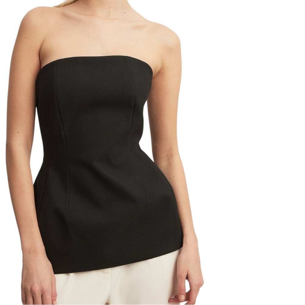 NA-KD Tailored Bandeau Top Black Size 6 Strapless Flared